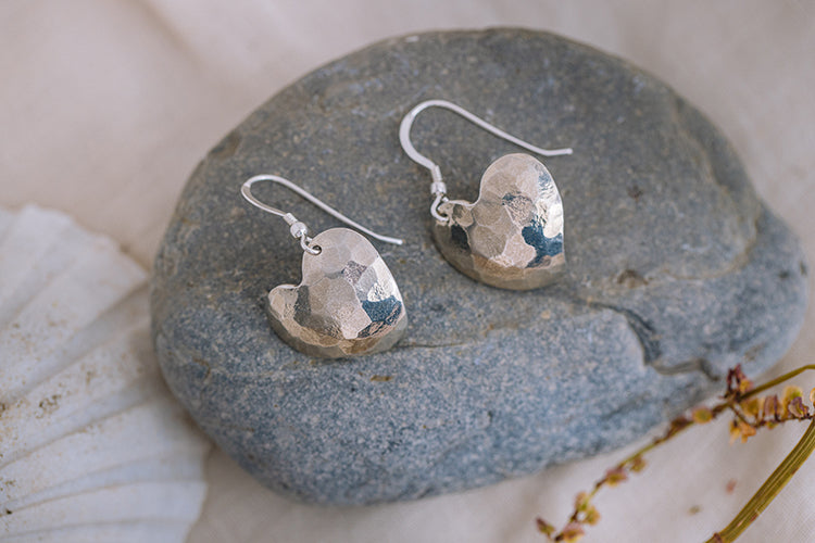 Kerenza Hammered Heart Earrings