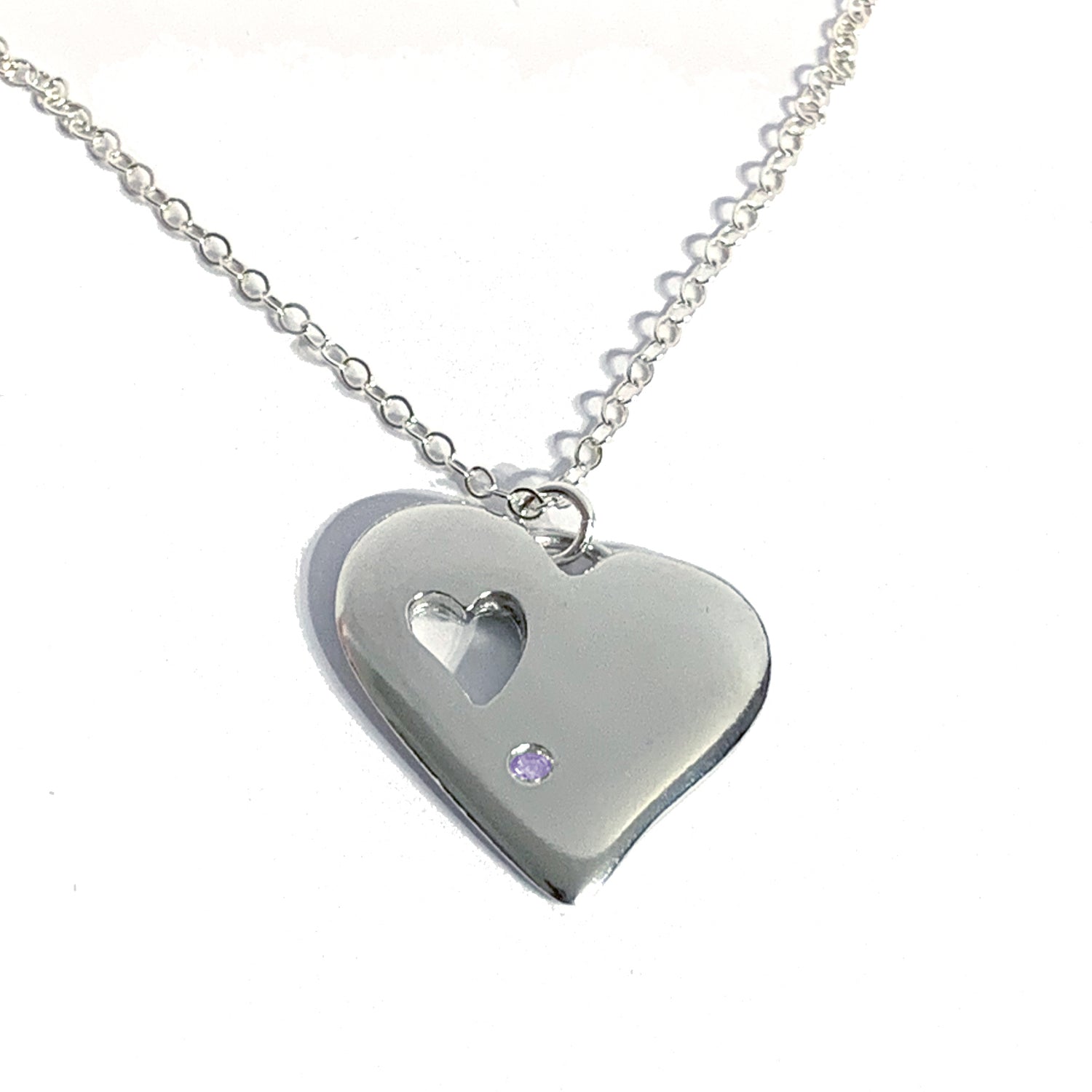 Amethyst heart pendant