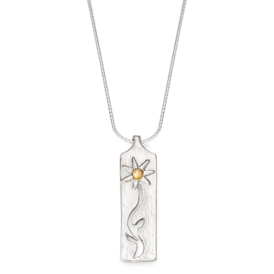 Cornish Daisy Pendant with Gold Bead