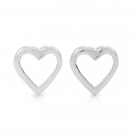 Open Heart Stud Earrings