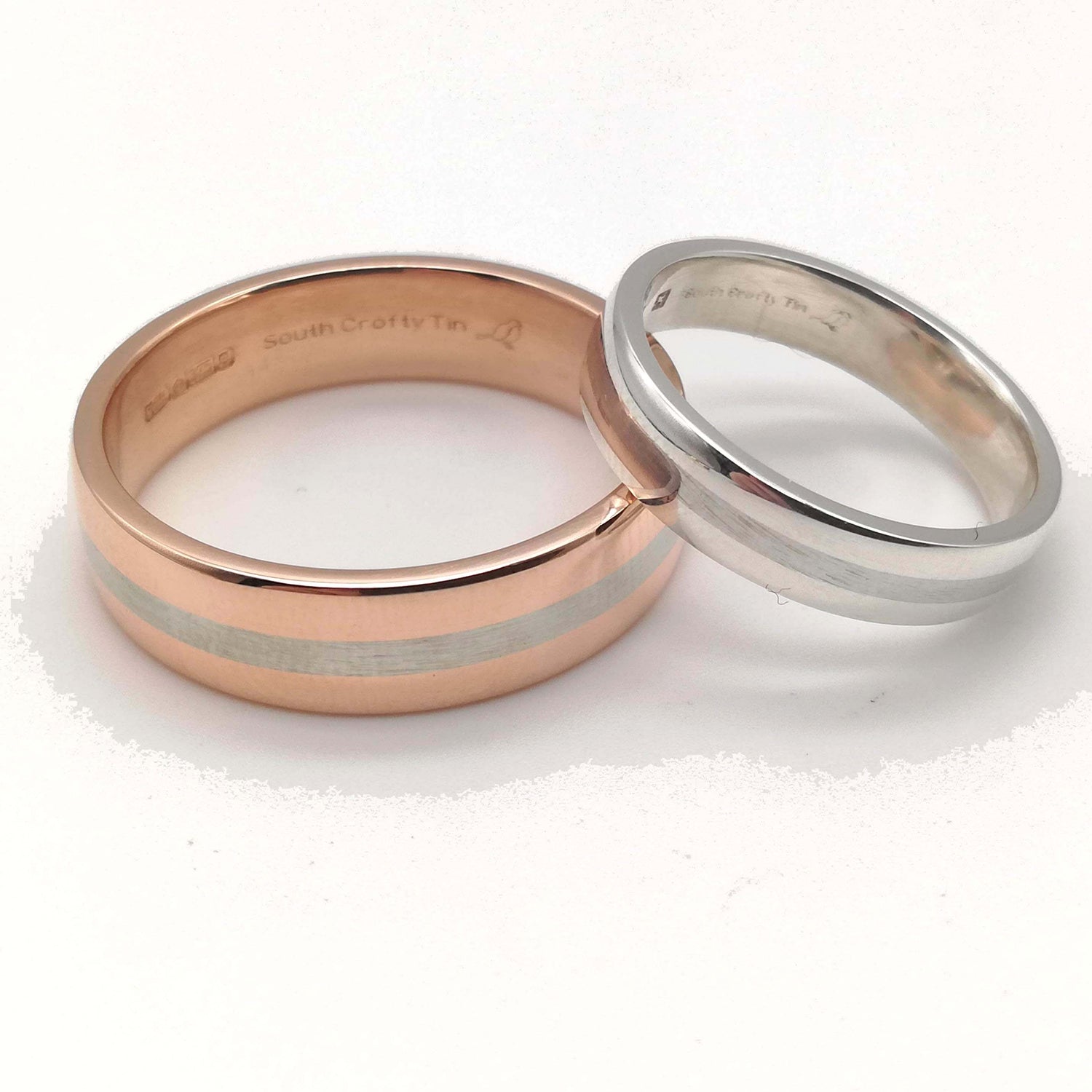 18ct Rose Gold Ring with Tin Seam